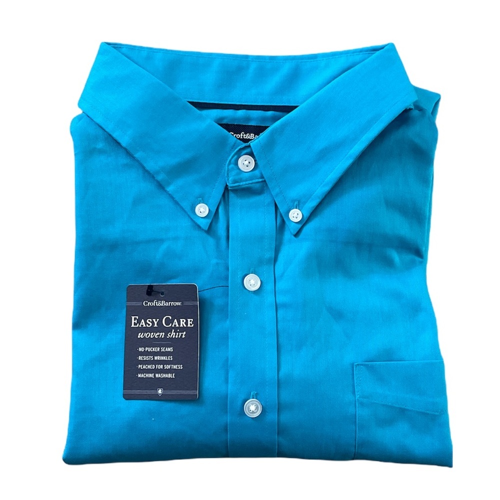 Croft & Barrow Easy Care Men’s Woven Short Sleeve Shirt Sz XL